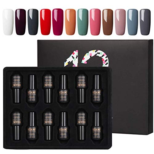 ROSALIND Gel Nail Polish Set Semi-permanent Gel Varnish Soak Off UV LED Manicure kit 12pcs 7ml (Set-4)