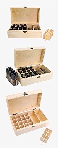 RoseFlower Caja de Almacenaje de Madera de Aceites Esenciales y Aromaterapia, 36 Botellas Aceite Contenedor Cubos de Almacenaje Organizadores para Perfumes, Fragancias, CosméTica, Joyas