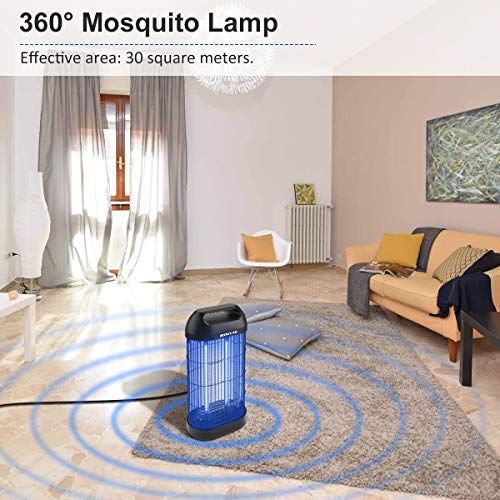 ROVLAK Lámpara Antimosquitos Electrico Antimosquitos Interior Enchufe con 14 Vatios de Luz UV Repelente de Mosquitos Lámpara de Mosquitos para la Cocina la Sala de Estar el Cuarto de los Niños, Negro