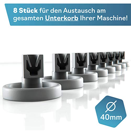 Ruedas lavavajillas de Plemont® [cesta inferior] ruedas de lavavajillas para muchos comunes lavavajillas de Bosch Zanussi Miele etcétera - ruedas bandeja lavavajillas