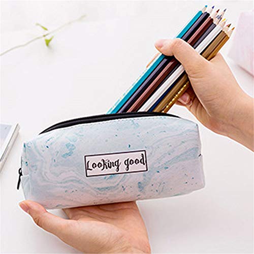 Ruikey Bolsa Para Lápices Mármol Estuche Escolar Creativa de Gran Capacidad Cartera Bolsa de Cosméticos Conveniente Para los Estudiantes Jóvenes(I trus you)