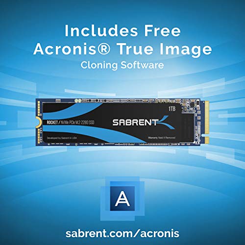 Sabrent 1TB Rocket NVMe PCIe M.2 2280 SSD Interno Unidad de Estado sólido de Alto Rendimiento (SB-ROCKET-1TB)