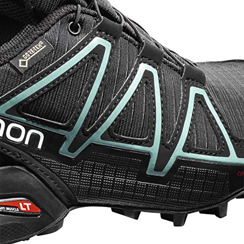 Salomon Speedcross 4 GTX W, Zapatillas de Trail Running para Mujer, Negro (Black/Black/Metallic Bubble Blue), 41 1/3 EU