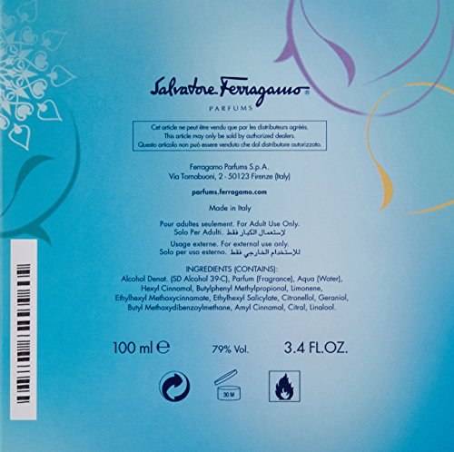 Salvatore Ferragamo, Agua de colonia para mujeres - 100 ml.