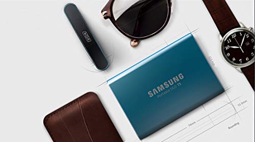 Samsung T5 500GB - Disco Estado Sólido SSD Externo (500 GB, USB), Color Azul (Ocean Blue)