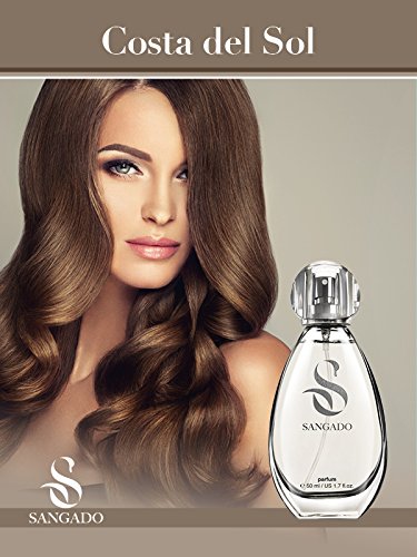 SANGADO Costa Del Sol Perfume para Mujeres, Larga Duración de 8-10 horas, Olor Lujoso, Almizcle Floral Amaderado, Francesas Finas, Extra Concentrado (Parfum), Spray de 50ml, Fascinante, Un Gran Regalo