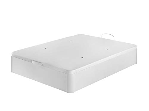 Santino Canapé Abatible Wooden Gran Capacidad Blanco 160x190 cm con Montaje a Domicilio Gratis