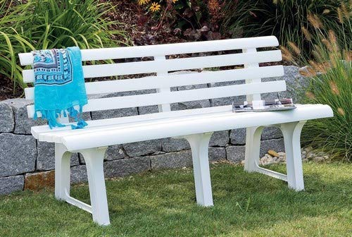 Saturnia 08330080 - Banco Jardin Resina Blanco 145x49 cm.