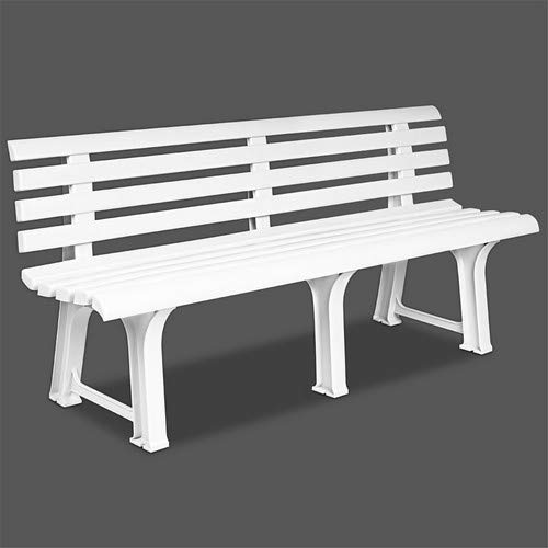 Saturnia 08330080 - Banco Jardin Resina Blanco 145x49 cm.