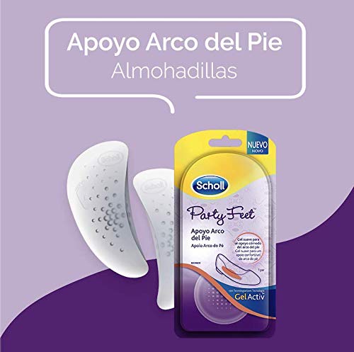 Scholl Party Feet, plantillas apoyo arco del pie con tecnología Gel Activ, confort y protección todo el día, 2 almohadillas