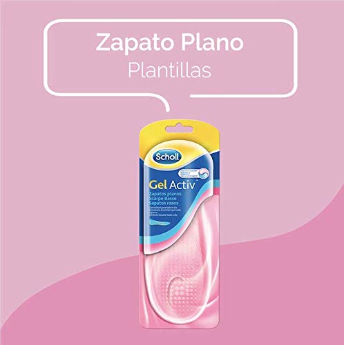 Scholl Plantillas, óptimas para zapatos planos con tecnología Gel Activ, comodidad todo el día, 2 plantillas, Negro, Estándar (3020796)