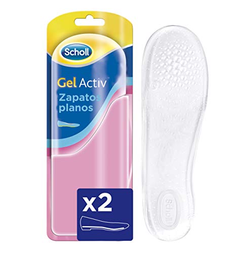 Scholl Plantillas, óptimas para zapatos planos con tecnología Gel Activ, comodidad todo el día, 2 plantillas, Negro, Estándar (3020796)