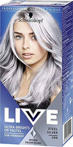 Schwarzkopf Live XXL Color ultra brillante, 098 Steel Silver, Pack de 3 unidades