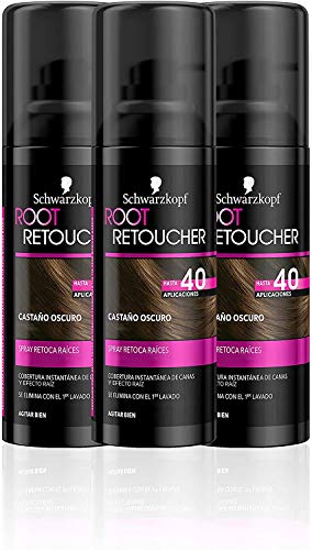 Schwarzkopf Root Retoucher - Coloración del Cabello Castaño Oscuro (pack de 3)