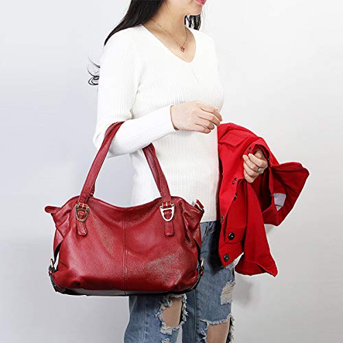 SDINAZ Bolsos de Mano Mujer Bolsos Bandolera Moda Cuero Piel autentica Suave Bolsos Totes Shoppers y Bolsos de Hombro