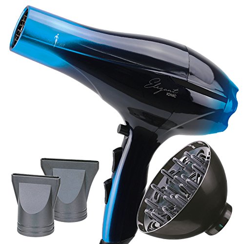 Secador de Pelo Profesional Ligero Potente Elegant Iónico 2000W Azul (Blue) con Difusor - My Hair