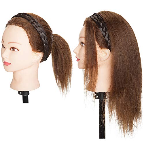 SEGO Diadema Trenza Elástica Mujer Pelo Sintético Se Ve Natural [Castaño Oscuro] Extensiones de Cabello Accesorios Braid Hair Headband (M-2.5cm)