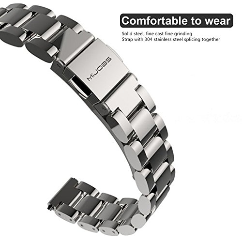 SenMore Compatible Correa Mi Band 3/4 Correas Metal, Pulsera de Acero Inoxidable Agradable para Mi Band 3 Correa and Mi Band 4 Correa (No Host)(GT-Dorado)