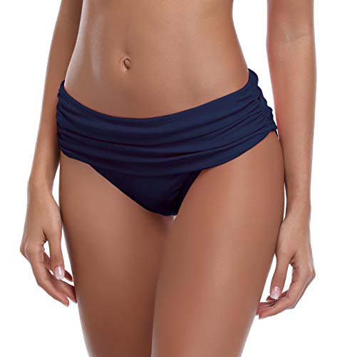 SHEKINI Mujer Braguita de Bkini Pantalón la Parte de Abajo Bikini Interior Braguitas Bañador Traje de Baño Bragas (Medium, Azul Oscuro)