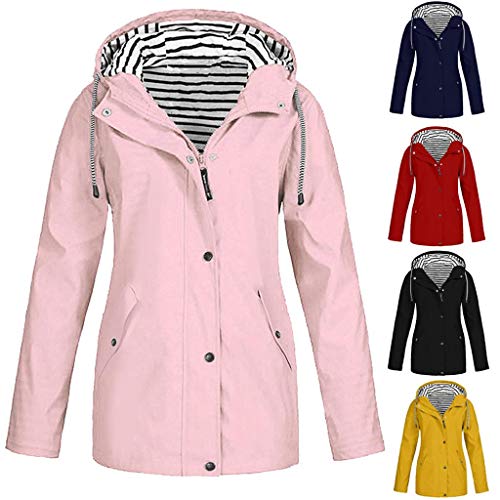 SHOBDW Liquidación Venta Abrigos Mujer Invierno Largos 2019 Moda Informal Outdoor Abrigo Parka Capucha Impermeable Rompevientos Mujer Cremallera Bolsillo Chaqueta Mujer Talla Grande(Amarillo,5XL)