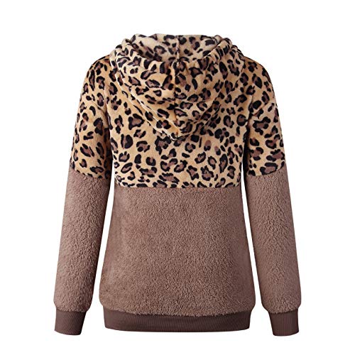 SHOBDW Liquidación Venta Mujer Sudadera con Capucha Suelta Tallas Grandes Jersey de Mujer Jersey otoño Invierno Manga Larga Remata Abrigo cálido (XL, T-Caqui)