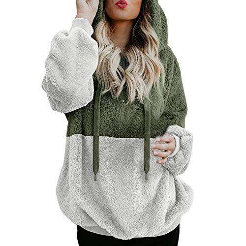 SHOBDW Liquidación Venta Mujer Sudadera con Capucha Suelta Tallas Grandes Jersey de Mujer Jersey otoño Invierno Manga Larga Remata Abrigo cálido (XXL, S-Verde)