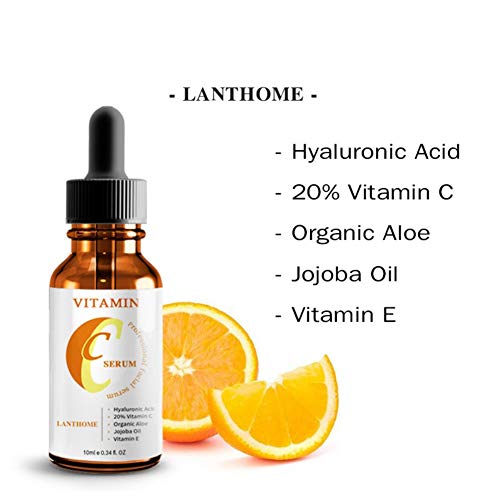 Shouhengda Vitamin C Serum, Ácido Hialurónico Cara Suero Hidratante Iluminando Piel Color Skin Skin Essence Vegan Beauty Products Vegan Beauty