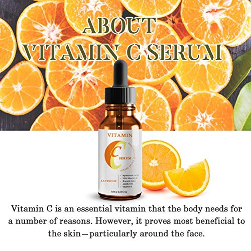 Shouhengda Vitamin C Serum, Ácido Hialurónico Cara Suero Hidratante Iluminando Piel Color Skin Skin Essence Vegan Beauty Products Vegan Beauty