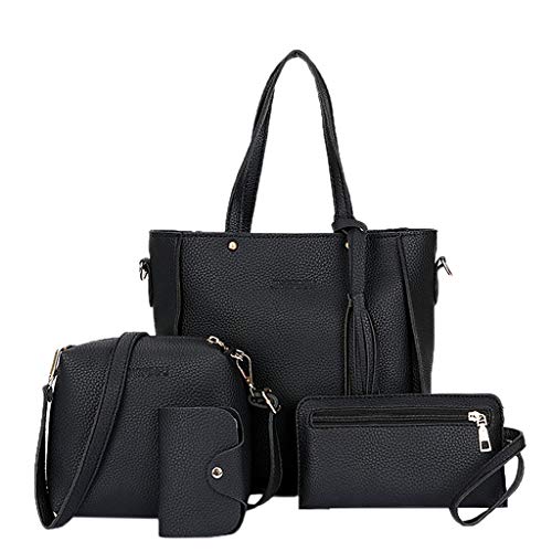 SimpleLife Bolso para Mujer Bolso de Mano Bolsas de Hombro Satchel Messenger Satchel Set 4pcs Purse Set