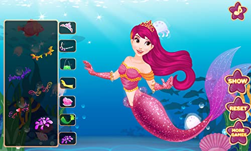 sirena princesa vestir - spa, juego de salón de maquillaje