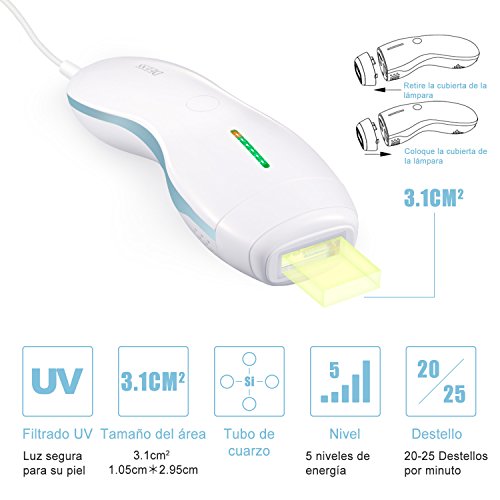 Sistema de Depilación por Luz Pulsada Intensa(IPL),Dispositivo DEESS series 3 Plus de Depilación Permanente para Cara y Cuerpo,350.000 pulsaciones de luz,Uso Doméstico,Púrpura-Aprobado por la FDA