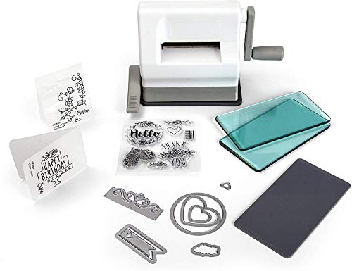 Sizzix Sidekick Starter Kit 661770 Máquina de Troquelado Manual portátil para Manualidades, álbumes de Recortes y Tarjetas, Apertura de 6,35 cm, Multicolor, 19.7 x 8.9 x 12.1 cm