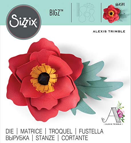 Sizzix Troquel Bigz 664591 Flor de anémona de Alexis Trimble, Talla única