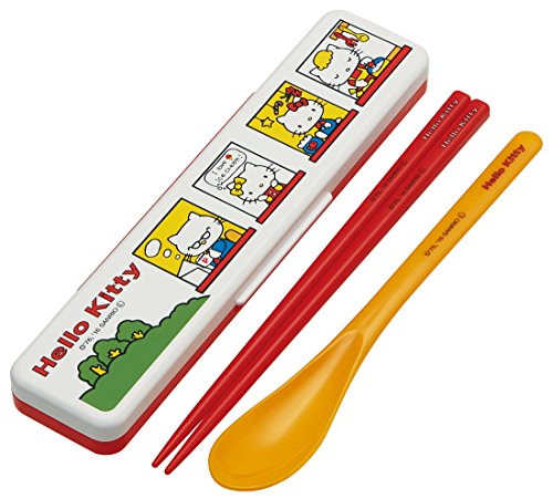 SKATER Chopsticks & Spoon set"Hello Kitty (Sanrio)" [CCS3SA] (Japan Import)