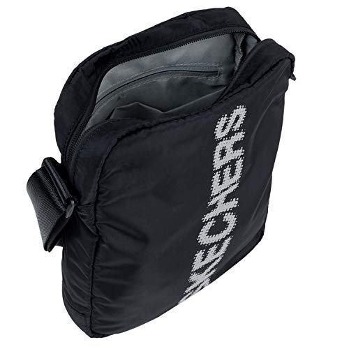 SKECHERS Bandolera pequeña Bolso Mensajero de Nailon Tacto Tela Regalo Original Unisex Mariconera Casual Funcional Cómoda Práctica Resistente S903, Negro, Talla única