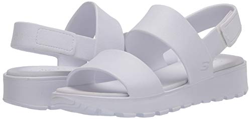 Skechers Double Strap Sling Bac, Sandalias de Talón Abierto para Mujer, Blanco (White Molded Eva Wht), 38 EU