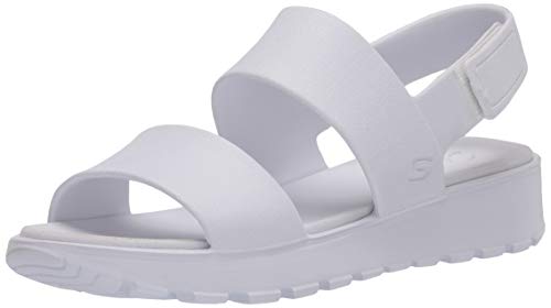 Skechers Double Strap Sling Bac, Sandalias de Talón Abierto para Mujer, Blanco (White Molded Eva Wht), 38 EU