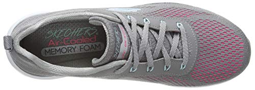 Skechers Flex Appeal 3.0-Pure Velocity, Zapatillas Deportivas para Mujer, Gris/Rosa Caliente, 39 EU