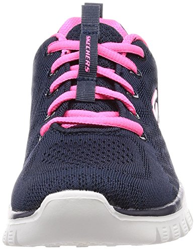 Skechers Women 12615 Low-Top Trainers, Blue (Navy Mesh/Hot Pink Trim Nvhp), 5 UK (38 EU)