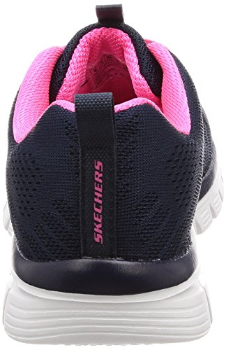 Skechers Women 12615 Low-Top Trainers, Blue (Navy Mesh/Hot Pink Trim Nvhp), 5 UK (38 EU)