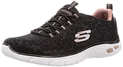 Skechers Women's Empire D'LUX-Spotted Trainers, Black (Black Rose Gold Bkrg), 5 UK 38 EU