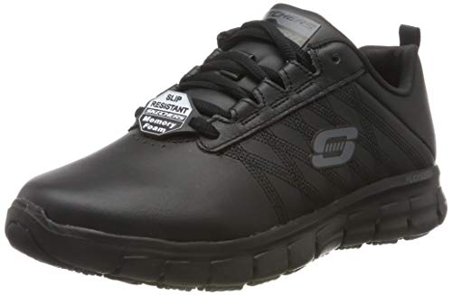 Skechers Women's Sure Track Erath - Ii Lace-up Sneakers, Black (Black Leather Blk), 6 UK (39 EU)