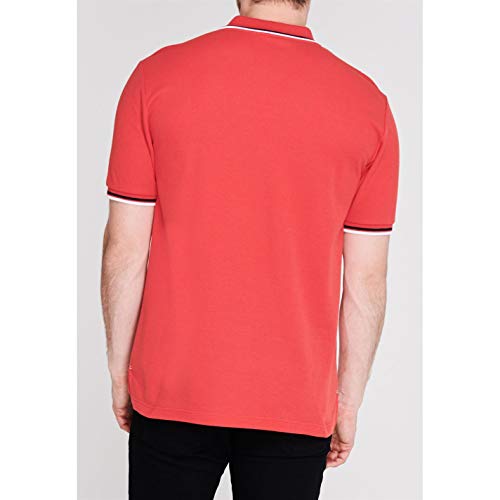 Slazenger – Polo para hombre de manga corta, con detalles de rayas rojo L