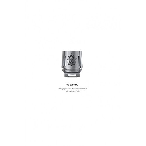 SMOK TFV8 X-Baby Bobinas de Cabeza de Atomizador - Paquete de 3 (M2 (30-50w)), Este producto no contiene nicotina ni tabaco