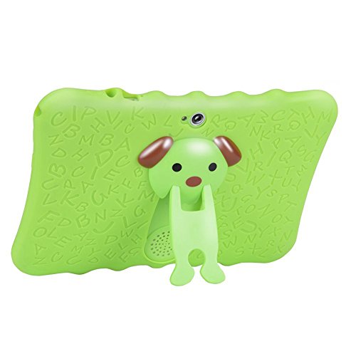 SODIAL - Tablet Infantil con Pantalla HD de 7 Pulgadas con Funda de Silicona (Quad Core, 8 GB, WiFi, cámara Frontal y Trasera, Play Store, Youtube, Android 4.4, iwawa) (Verde)