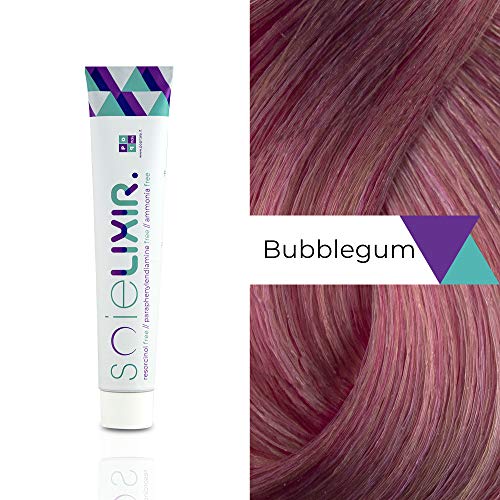 Soielixir Tinte Permanente para Cabello en crema SIN Resorcinol, parafenilendiamina y amoniaco - 93 colores - 100 ml - Rosa Chicle