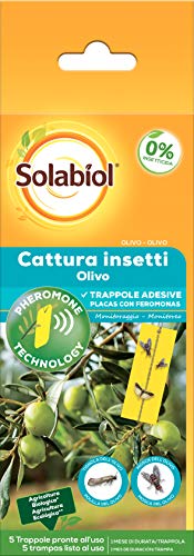 Solabiol Insecticida para plagas de Olivo, feromonas, 5 Placas, Amarillo, 75 Gr