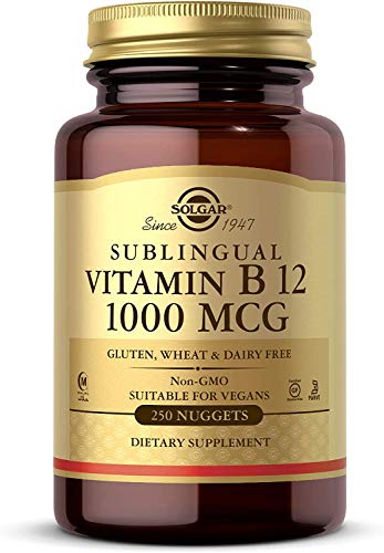 Solgar Comprimidos Masticables Sublinguales Vitamina B 12 1.000 mcg, Equilibrio psicológico, Reduce el Cansancio, Sabor Cereza Natural, Apto para Veganos, 250 Tabletas