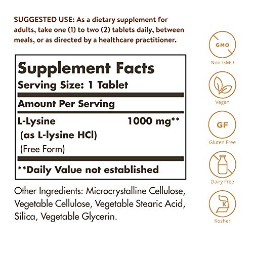 Solgar L-Lisina Comprimidos de 1000 mg - Envase de 50