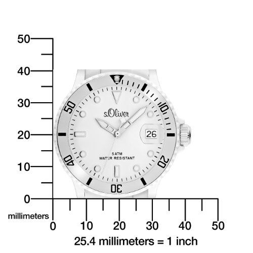 S.Oliver Reloj Analógico de Cuarzo Unisex con Correa de Silicona – SO-2577-PQ